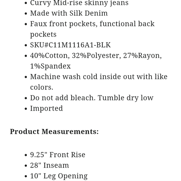 1822 black silk denim skinny jeans - Picture 7 of 8